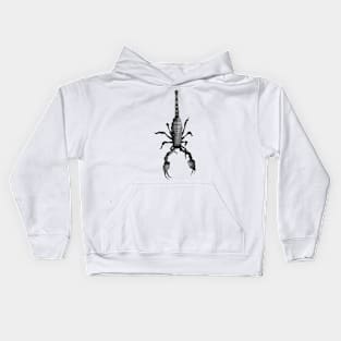 black and white scorpion Kids Hoodie